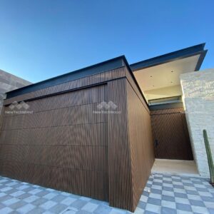 composite timber wall cladding on a house and garage in Sydney