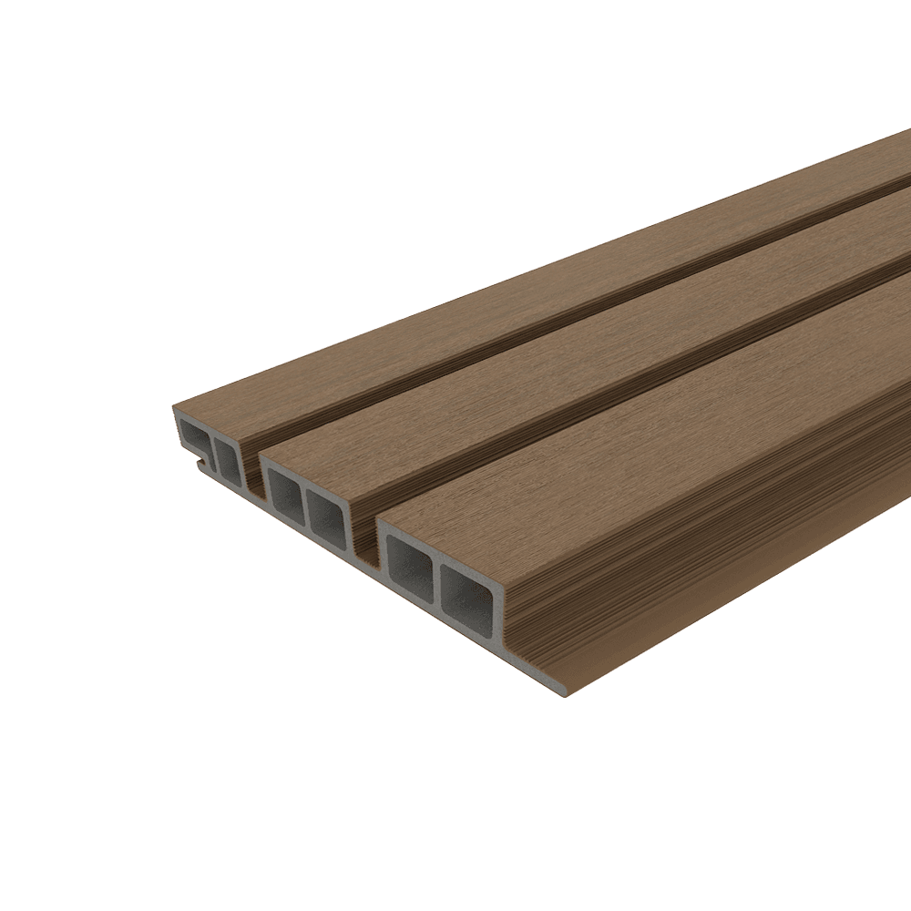 Teak colour sample for 50mm castellation cladding