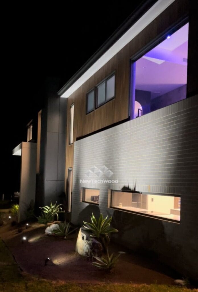 Night image NewTechWood UH61 Ipe Cladding