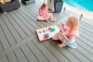 kids playing on composite deck
