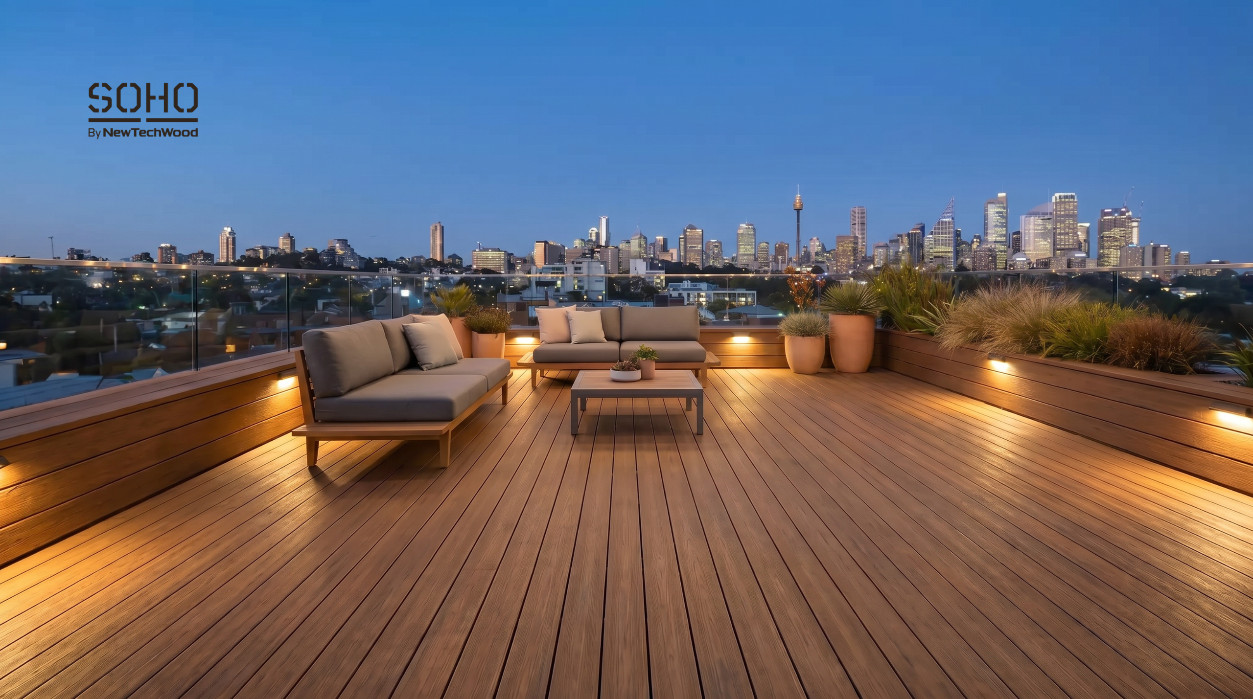 Soho composite decking in Merbau