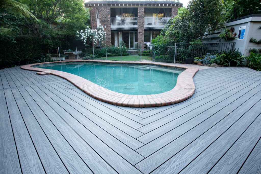 US49 Composite Decking in a Herringbone
